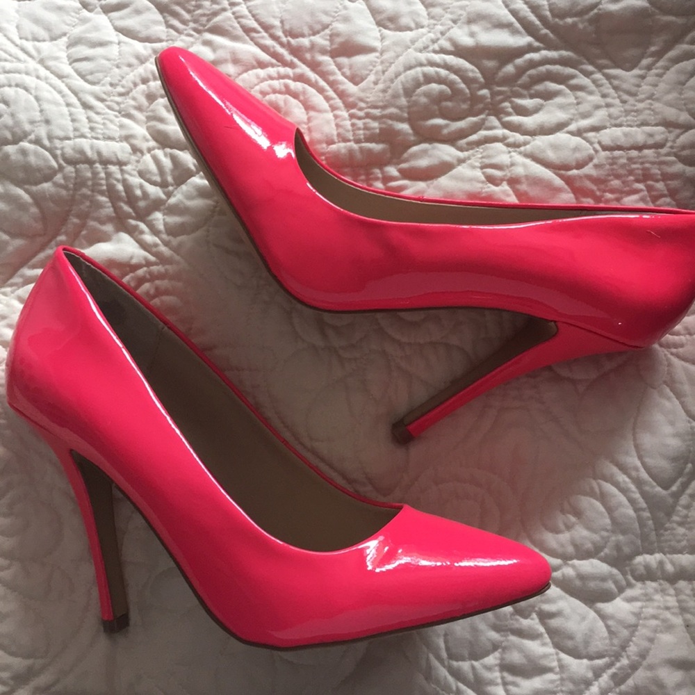 Hot pink high heels